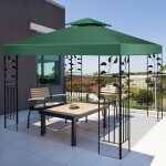 Costway toile de rechange en polyester imprmable de jardin pour pavillon tonnelle 3 x 3 m vert