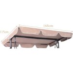 Costway toit de rechange pour balancelle 168x114cm beige toit de auvent imperméable en polyester pour ... Costway toit de rechange pour balancelle 168x114cm beige toit de auvent imperméable en polyester pour ...
