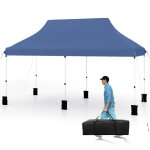 Costway tonnelle de jardin pliante 3 x 6m - pop - up 6 sacs de sable - protection solaire - hauteur r�glable ...