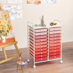 Costway tour de rangement � roulettes universelles - 20 tiroirs amovibles - 64 x 39 x 88 cm - format ...