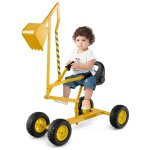 Costway tractopelle enfant pour bac  sable avec 4 roues pelle flexible pour sable terre neige 122 x ...