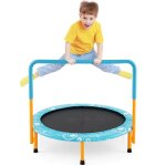 Costway trampoline enfants pliable 92cm housse de scurit matelassepoigne recouverte 30cordes elastiques ...