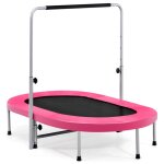 Costway trampoline enfants pliable int�rieur / ext�rieur avec main courante ajustable coussin tapis de ...