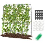 Costway treillis arqu� de jardin pour plantes grimpantes treillis en ?u? pour jardin sur�lev� pour l�gumes ...