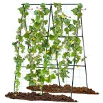 Costway treillis de jardin pour plantes grimpantes avec filet poteaux en m�tal recouvert pe antirouille ...