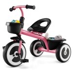 Costway tricycle pour enfant avec p�dale si�ge r�glable paniers de rangement fer carbone robuste 4 roues ...