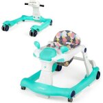 Costway trotteur bb pliable musical 2 en 1 hauteur et vitesse rglables effet sonore avec lumires ...