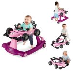 Costway trotteur bb pliable musical 4 en 1 apparence de voiture pousseur hauteur et vitesse rglables ...