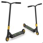 Costway trottinette enfant 2 roues en pu trottinette pour acrobatie guidon m�tallique rotatif � 360� ...