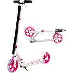 Costway trottinette enfants pliable 2 roues led clignotantes 3 hauteurs ajustables avec plateau en aluminium ...