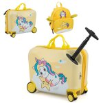 Costway valise enfants  roulettes 18? avec sac  dos 12? roues coque impermable poigne rtractable ...