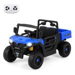 Costway voiture lectrique 12v / 7 ah pour enfants tlcommande & benne led & musique & klaxon dmarrage ...
