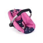 Cosy poupee jusqua 50 cm papillons rose - siege auto porte poupon voyage transat - avec ceinture - set ...