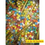 Cotillons - lot de 10 sachets de 36 boules + 1 sarbacanne