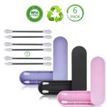 Coton - tige rutilisable silicone double - tte recyclant coton bourgeons outil de beaut 3 bote (violet ...