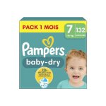 Couches b�b� - pampers - baby - dry - taille 7 - 132 unit�s - nuit sans fuites