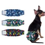 Couches pour chiens male lavable lot de 3 bandeau super absorbantes pour chiens de petite ventrale rutilisabl ...