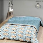 Couette chaude imprimée thébès / uni bleu ciel - 2 personnes 220 x 240 - spécial hiver - mortreux Couette chaude imprimée thébès / uni bleu ciel - 2 personnes 220 x 240 - spécial hiver - mortreux