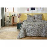 Couette imprim�e 240 x 220 cm + 2 taies d?oreiller 60 x 60 cm ? coton imprim� ? myosotis