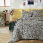 Couette imprim�e 240x260 cm avec taies coton myosotis