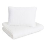 Couette microfibre blanc 100x135 cm + oreiller b�b� 40x60 cm ensemble couverture lit enfant ou tout - ...