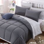 Couette réversible 4 saisons - woodours - 220x240cm - hypoallergénique - gris foncé / gris clair Couette réversible 4 saisons - woodours - 220x240cm - hypoallergénique - gris foncé / gris clair