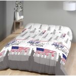 Couette tempre imprime new york - mortreux - 140 x 200 - polyester - mi saison