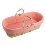 Couffin bb en fibres naturelles avec habillage tissu - esmee