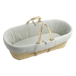 Couffin bb en fibres naturelles avec habillage tissu - promenons nous
