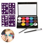 Couleurs de maquillage pour enfants palette de maquillage 15 couleurs 2 stylos + 4 mod�les ensemble de ...