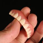 Couleur suprieure dentier adhsif en silicone extra - fin fausses dents blanches brillantes doux et sr ...