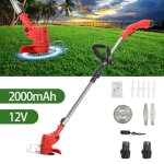 Coupe bordure lectrique sans fil 12v 2000mah 2 batteries 1 chargeur tige tlescopique poigne antidrapante ...