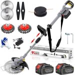 Coupe bordure sans fil 21v 4 en 1 avec 2 batteries 4. 0ah tête pivotante 90° pour jardin Coupe bordure sans fil 21v 4 en 1 avec 2 batteries 4. 0ah tête pivotante 90° pour jardin