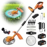 Coupe bordure sans fil avec batterie 21v tte rotative 90 tlescopique moteur brushless 2 batteries ...