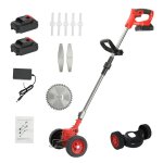 Coupe bordure sans fil avec batterie 24v d�broussailleuse tondeuse poign�e t�lescopique 3 types de lames ...