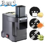 Coupe legumes electrique 3 en 1 - 3 lames - r�pe � l�gumes �lectrique - d�marrage � une touche - d�coupe ...