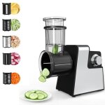Coupe - l�gumes �lectrique 500w rape � l�gumes hachoir �lectrique � l�gume en acier inoxydable avec 5 ...