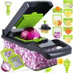 Coupe - l�gumes hachoir � oignons trancheuse hachoir � aliments 14 en 1 machine � d�couper en d�s coupe ...
