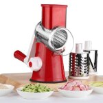 Coupe - lgumes manuel rpe  tambour coupe - lgumes en acier inoxydable moulin  fromage avec 3 inserts ...