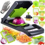 Coupe legumes multifonctions 16 en 1 professionnelle mandoline cuisine coupe legume manuel � 8 lames ...