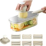 Coupe - l�gumes multifonction 6 en 1 - mandoline julienne concombre pomme de terre et oignon r�pe - compact ...