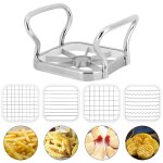 Coupe - pommes de terre et de fruits en acier inoxydable 5 en 1 broyeur hachoir outil pour frites gadgets ...