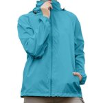 Coupe vent femme impermeable veste de pluie avec capuche lgre schage rapide couleur unie veste sport ...