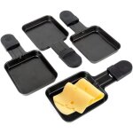 Coupelle raclette barbecue revtement antiadhsif en fonte mini assiette avec poigne isole18x8cm4 pices ...