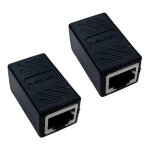 Coupleur rj45 - non spcifi - pack de 2 - noir - compatible cat 5 / 6 / 7 - rallonge rseau