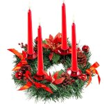 Couronne de lavent de nol avec bougeoir - dcoration de nol guirlandes de lavent pour 4 chandelierscadeau ...