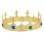 Couronne royale m�tal or strass color�s adulte