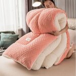 Courtepointe cachemire �paisse r�versible 200x230 cm couette hiver moelleuse chaude en peluche couverture ...