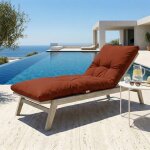 Coussin pour bain de soleil en polyester 185 x55cm terracotta