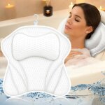 Coussin de bainoreiller de bain 4d coussin baignoire avec 6 ventousesoreiller de baignoire ergonomique ...